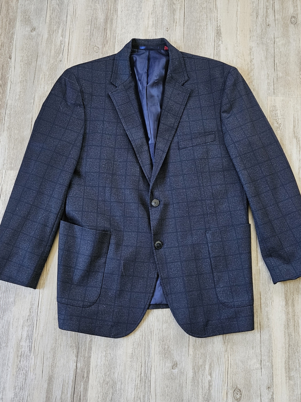 Johnston & Murphy Men's Navy XC4 Extreme Comfort Plaid Performance Blazer Mefoum